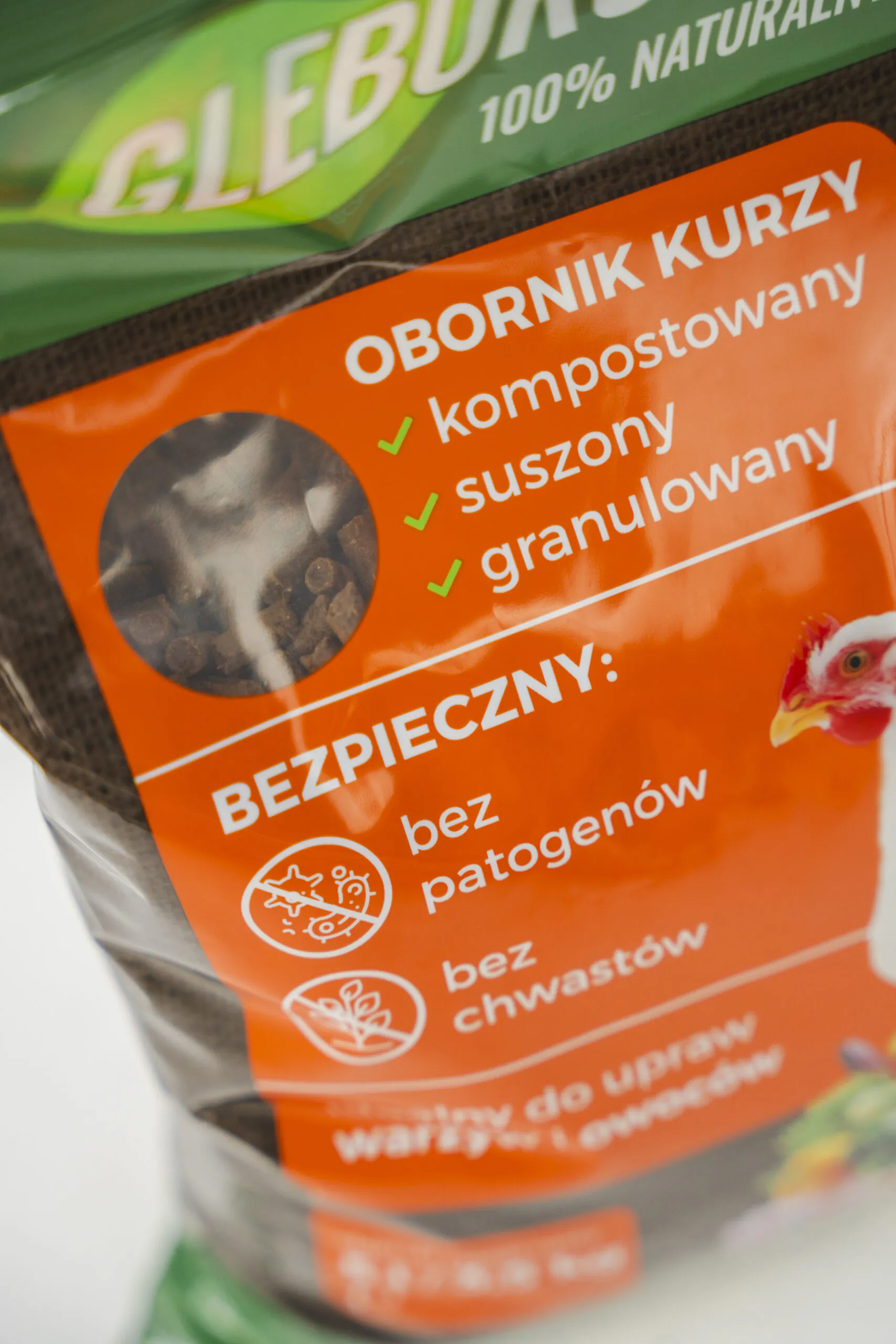 Kurací hnoj organický granulovaný 5L (3,5kg) hnojivo Glebokuracja