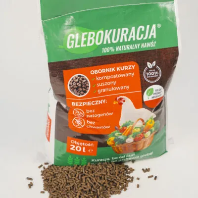 Kurací hnoj organický granulovaný 20 l (14 kg) hnojivo Glebokuracja