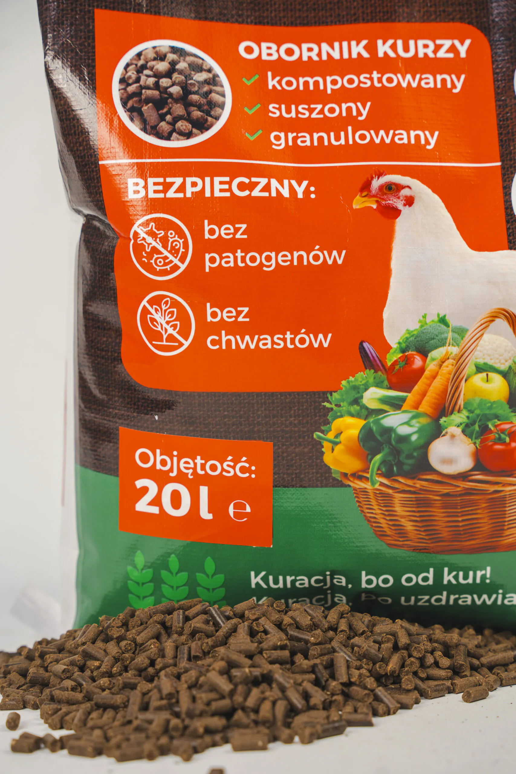Kurací hnoj organický granulovaný 5L (3,5kg) hnojivo Glebokuracja