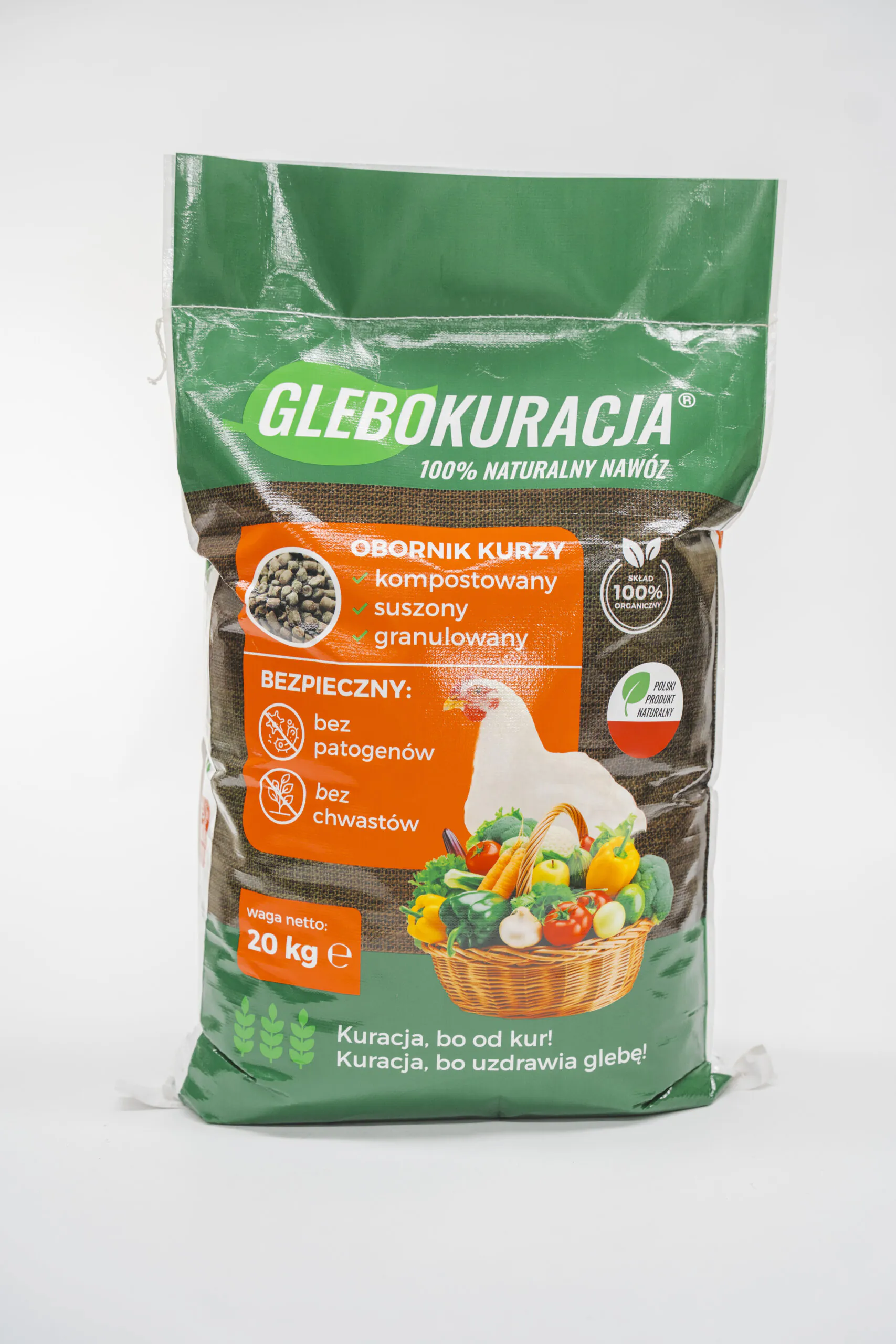 Kurací hnoj organický granulovaný 5L (3,5kg) hnojivo Glebokuracja